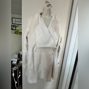 INC International Concepts Cream Teddy Jacket